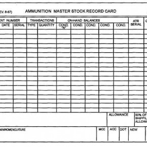 ammunition master stock record card 이시우 2005/11/23 576
