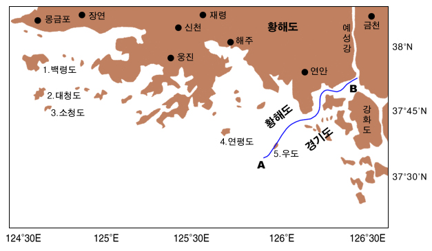 서해5도 약도  이시우  2005/03/18  233